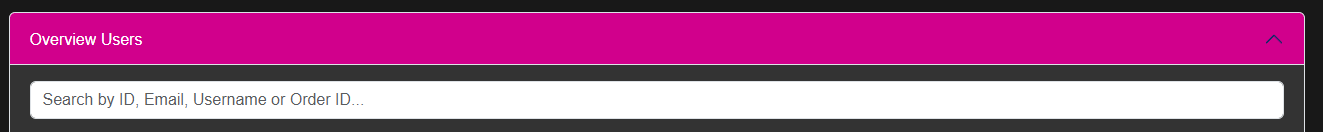 Overview Users Panel